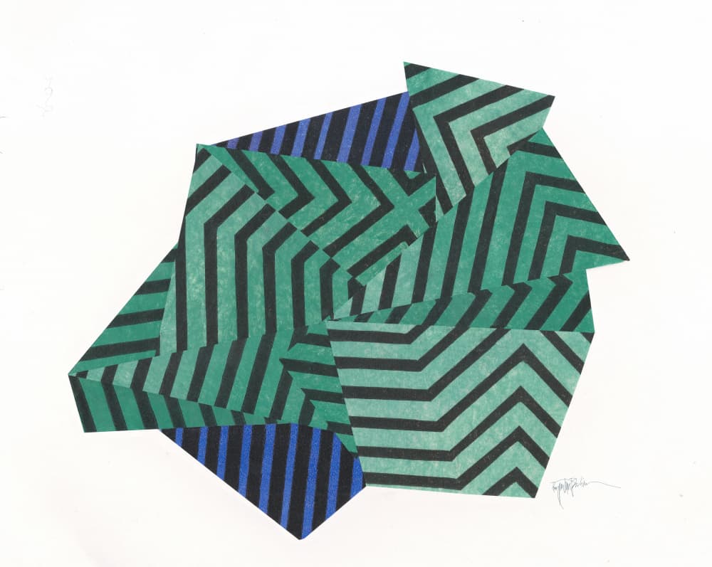 Geometric Green Illusion by Paulina Vårregn — canvas wall art