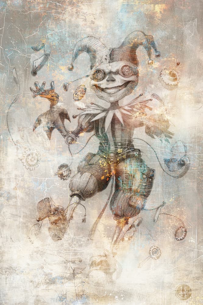 Steampunk Jester Grin by Rafal Kulik — canvas wall art