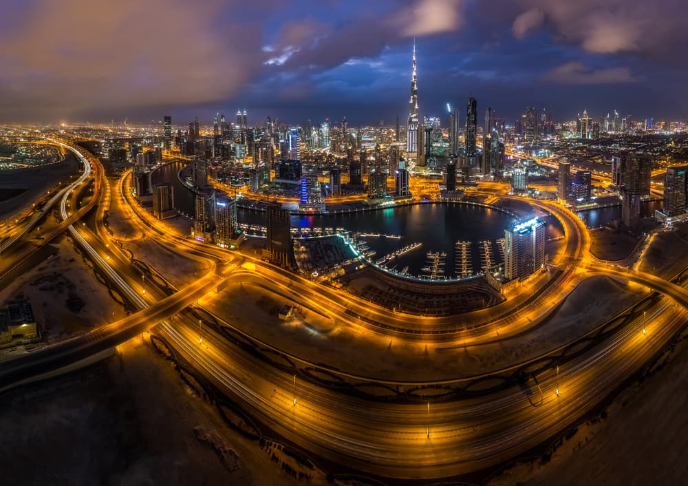 Dubai Night Glow by Khalid Jamal — canvas wall art