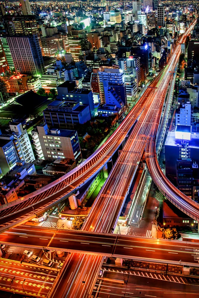 Dynamic City Nightscape by YASUTOSHI HONJO — canvas wall art