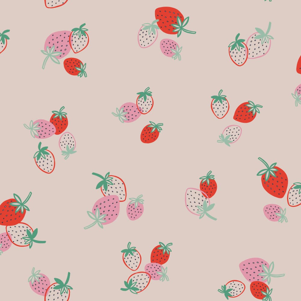 Scattered Strawberry Pattern by Alexandra Weise — canvas wall art