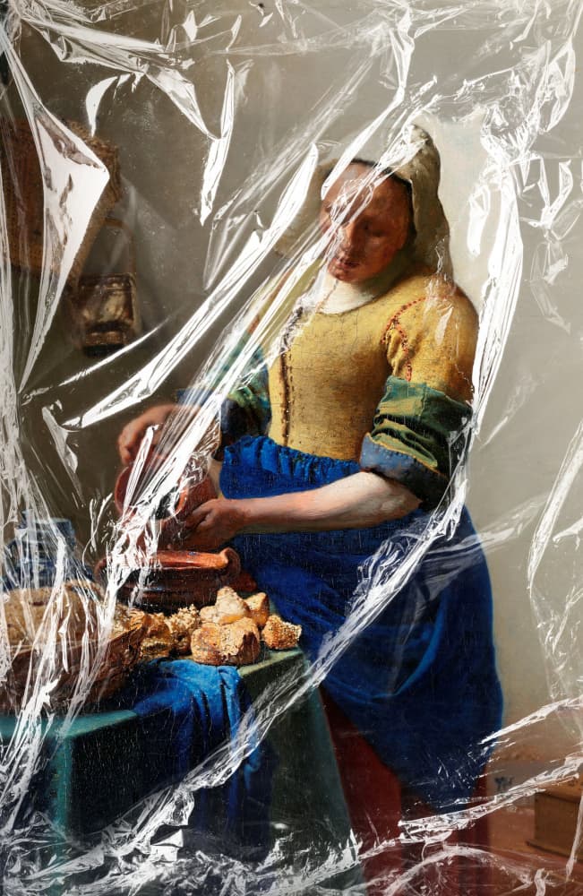 Dutch Milkmaid Pouring by Marja van den Hurk — canvas wall art