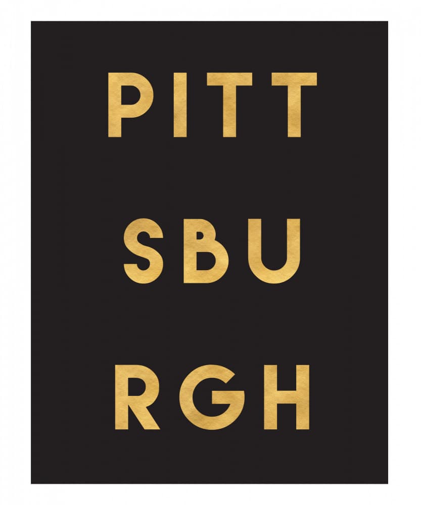 Pittsburgh Gold Typography by Emiliano Deificus — canvas wall art