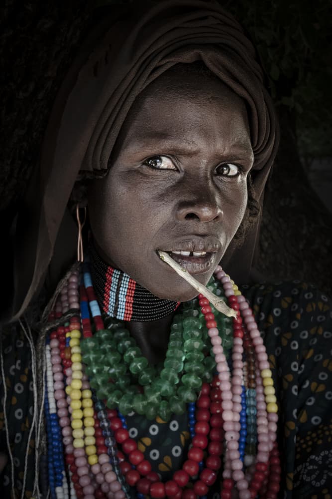 Intense African Woman Portrait by Elena Molina — canvas wall art