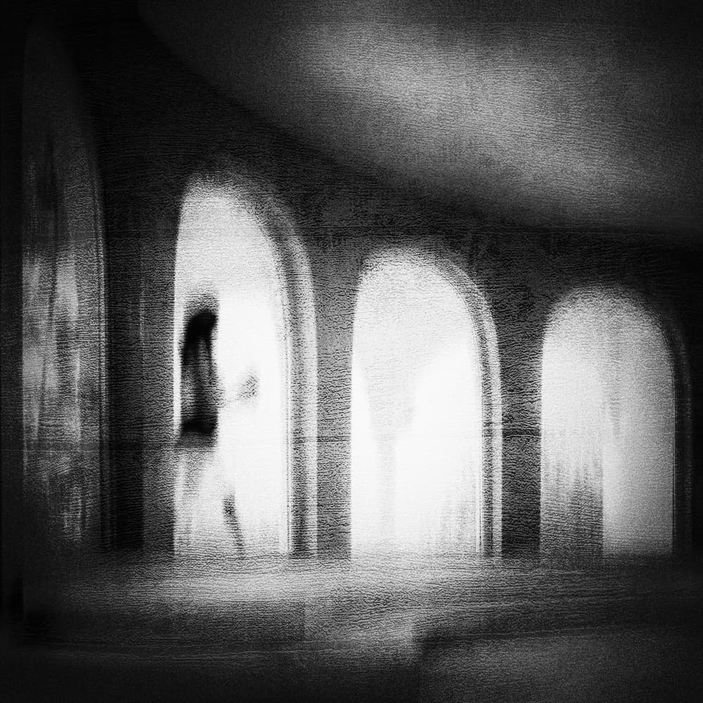 Ghostly Figure Hallway by Ina Tänzer — canvas wall art