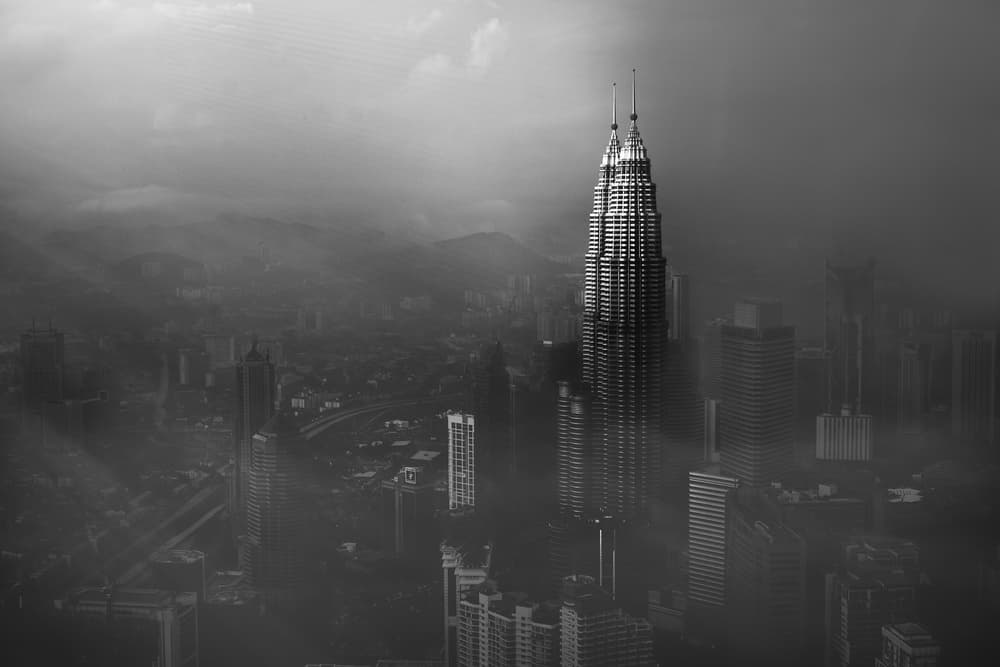 Misty Kuala Lumpur Towers by Nader El Assy — canvas wall art