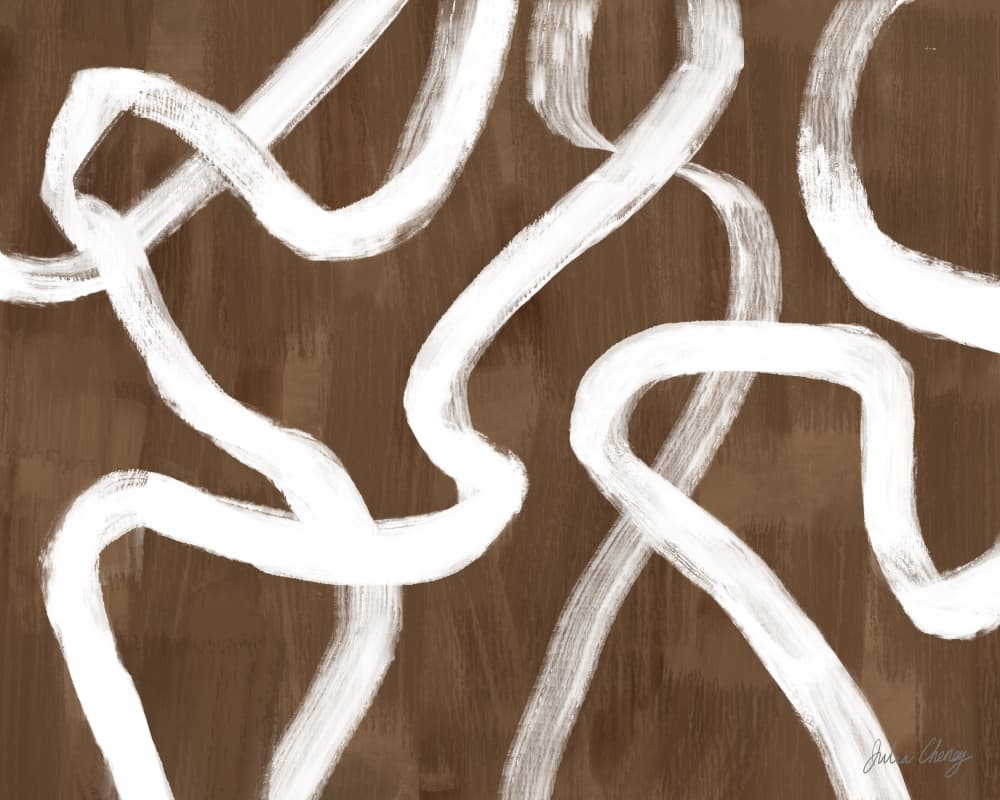Dancing White Ribbon Over Tan by Julia Cheney — canvas wall art