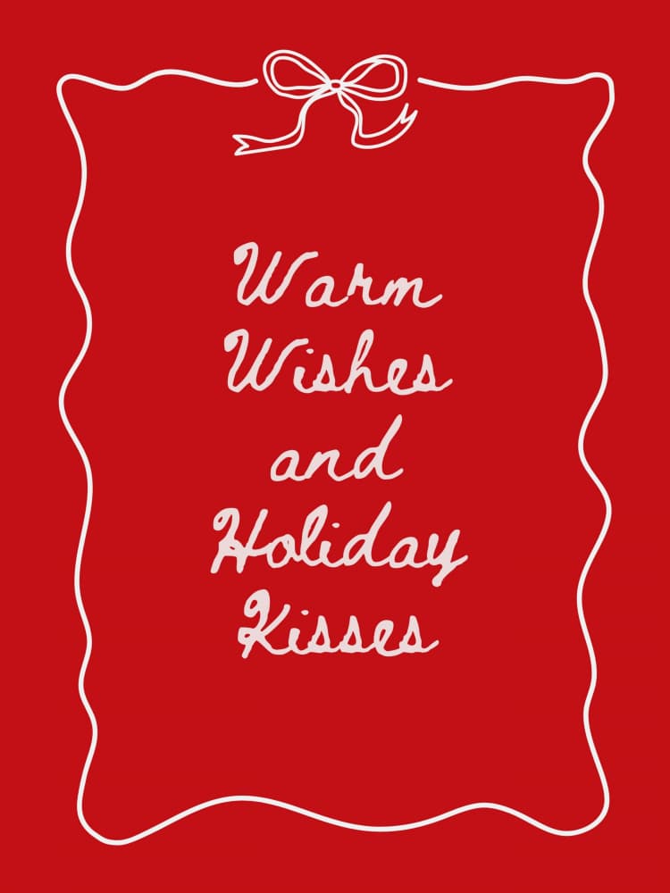 Warm Wishes Holiday Kisses by Jolly and Dash — canvas wall art