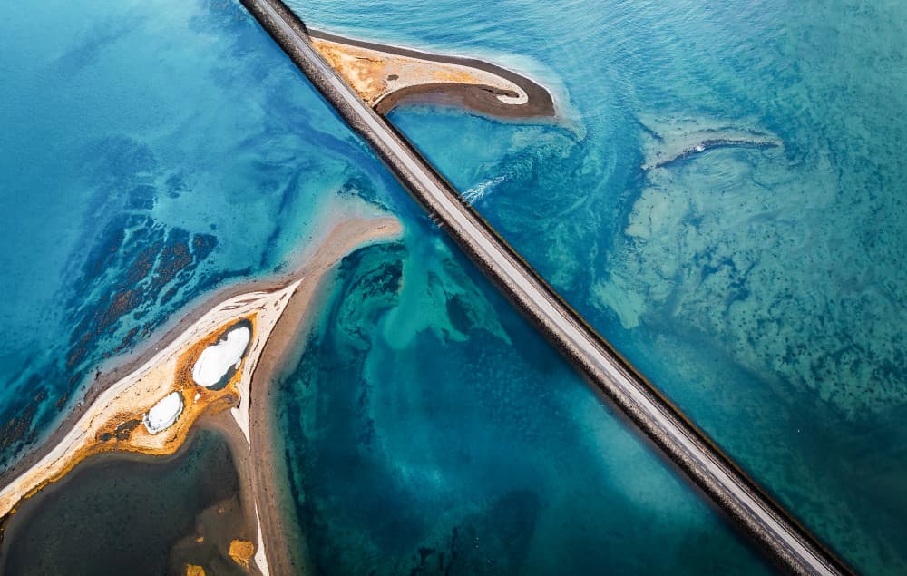 Blue Water Causeway by Wei (David) Dai — canvas wall art