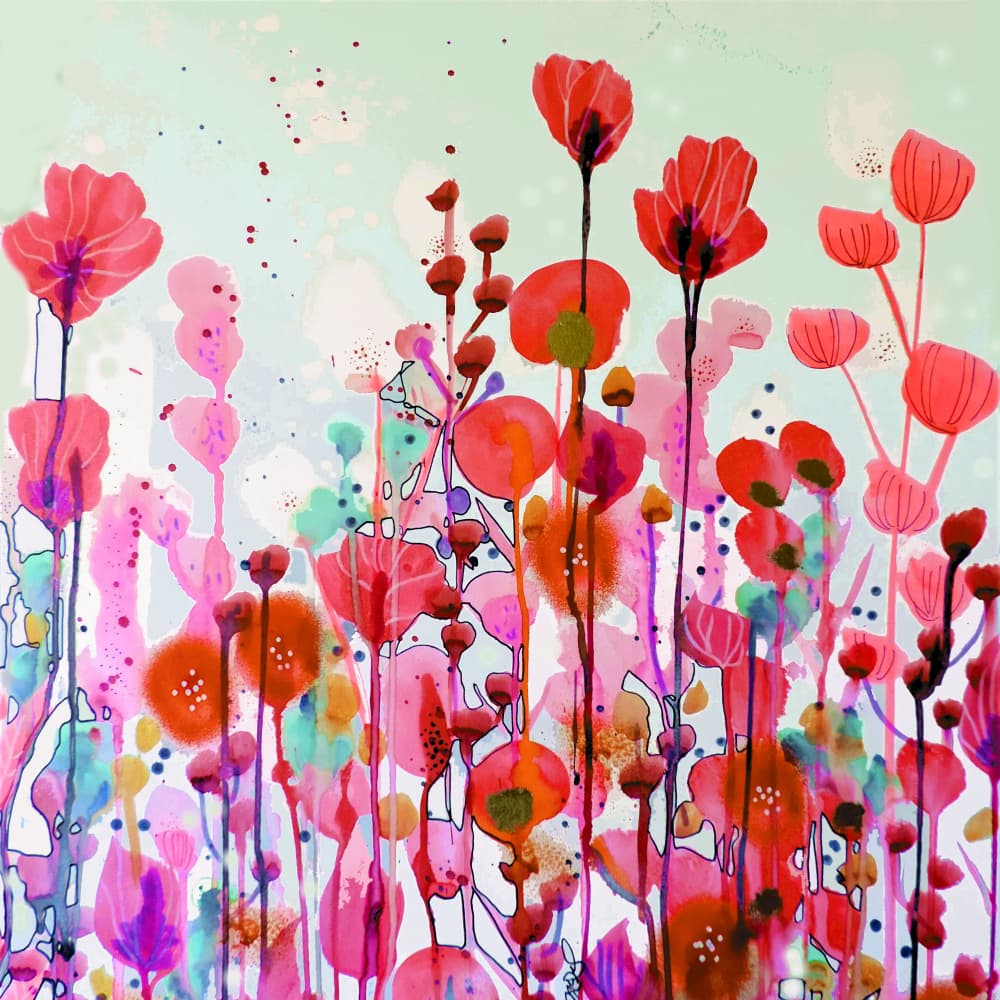 Painterly Poppy Field by Sylvie Demers — canvas wall art
