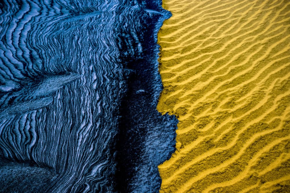Blue Gold Textures by Hesham Ragab — canvas wall art