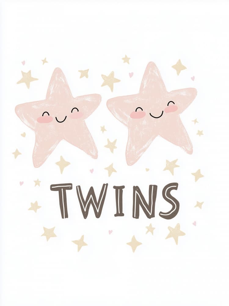 Starry Smiles Twins by Treechild — canvas wall art