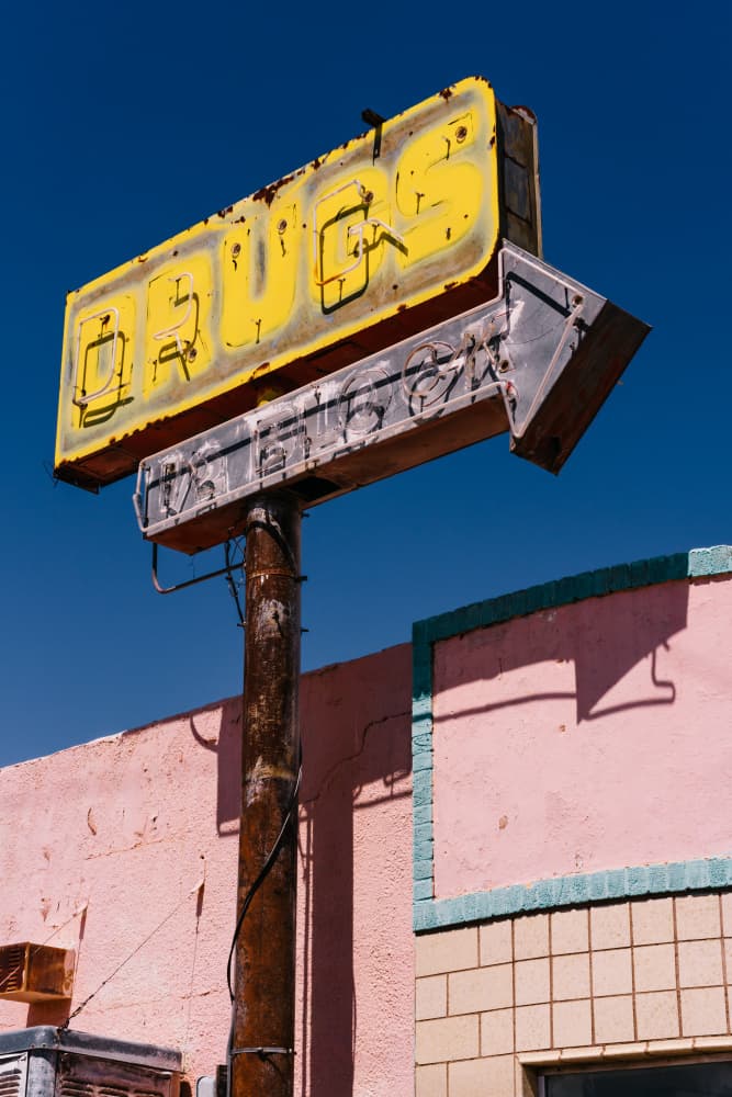 Vintage Pharmacy Sign by Bethany Young — canvas wall art