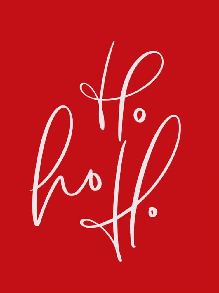 Ho Ho Ho Christmas Script by Jolly and Dash — canvas wall art