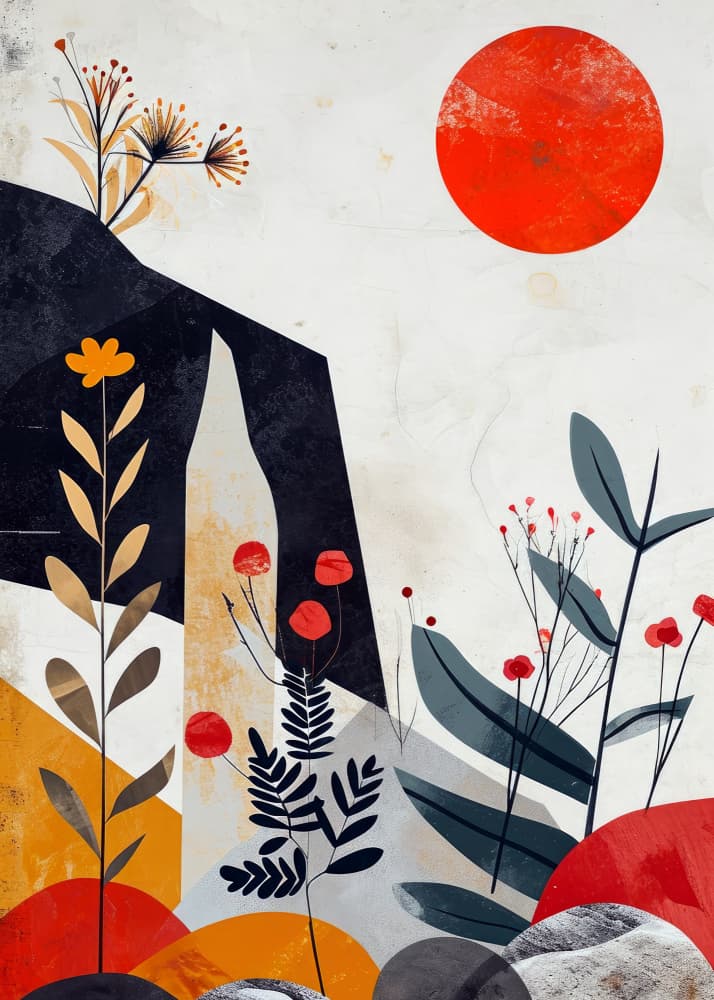Red Sun Desert Garden by Justyna Jaszke — canvas wall art