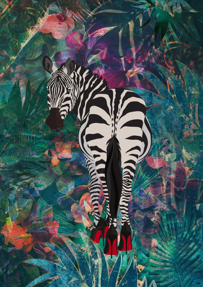 Zebra Heels Jungle by Sarah Manovski — canvas wall art
