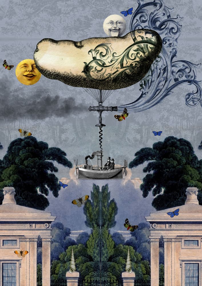 Whimsical Sky Voyage by Pascal Bouchet-Spiegel — canvas wall art