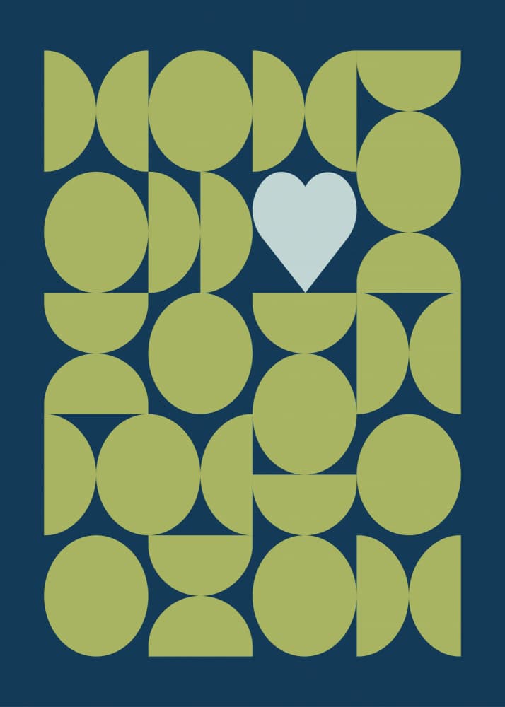 Modern Geometric Heart by RS LAB STUDIO — canvas wall art