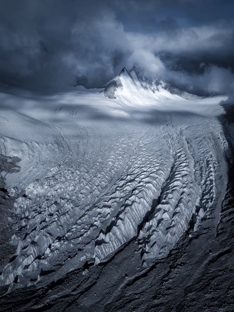 Dramatic Icy Peaks by Sylviashen — canvas wall art