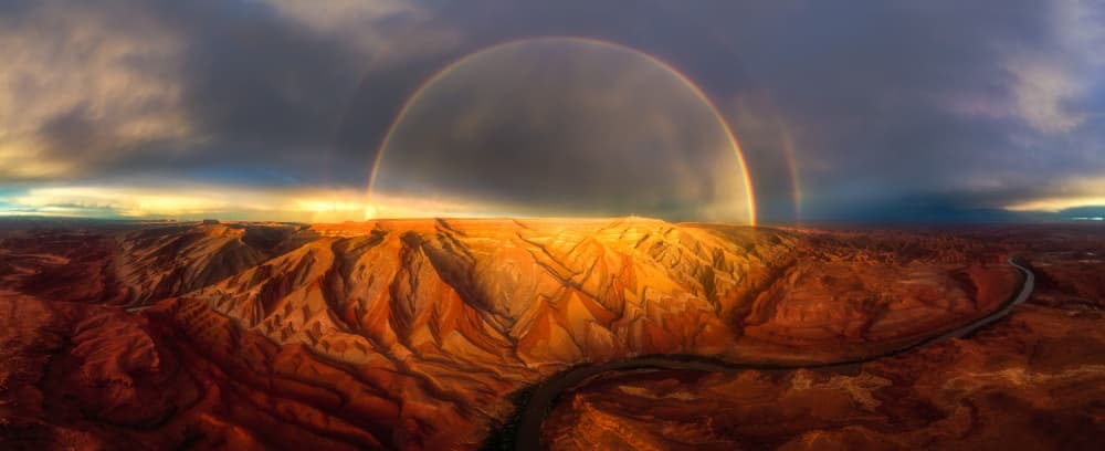 Canyon Rainbow Sunset by Catherine Lu — canvas wall art