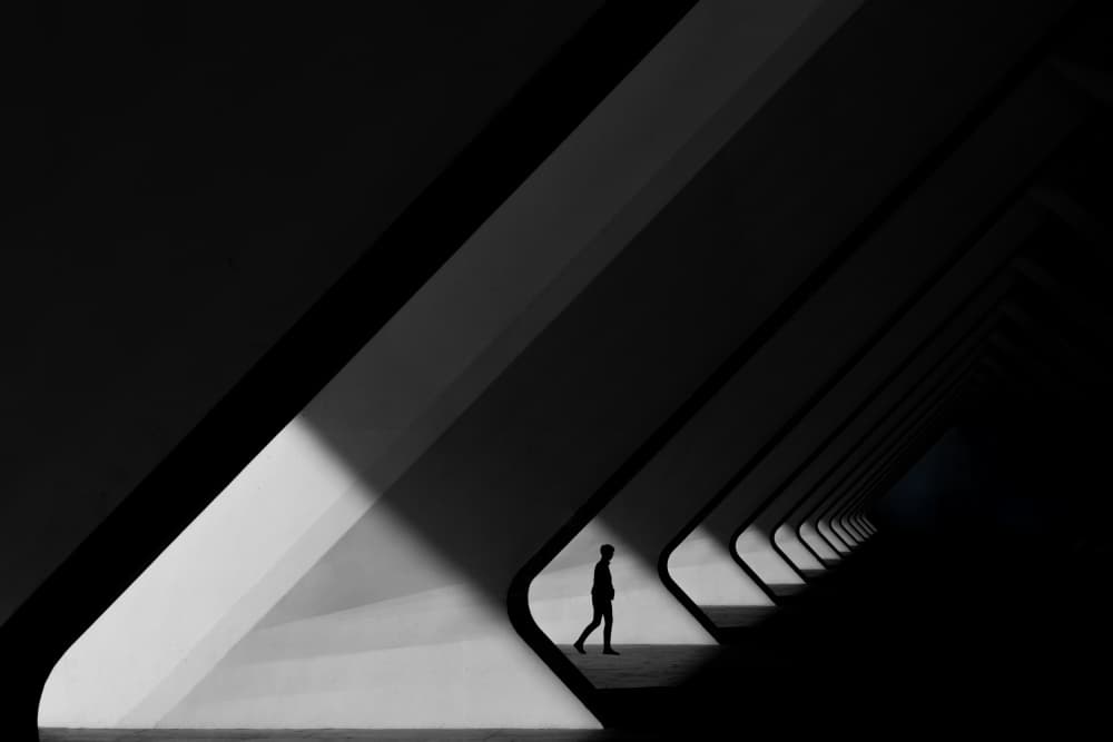 Shadowed Architectural Walk by Rolf Endermann — canvas wall art