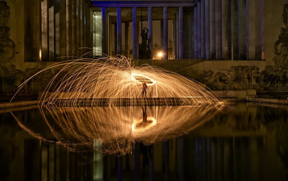Golden Light Trails by FrankBa — canvas wall art