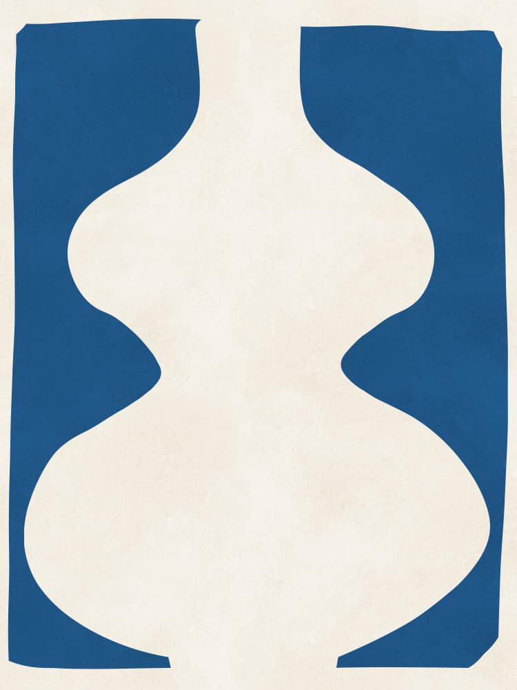 Organic Blue Minimal Shape by Vitor Costa — canvas wall art