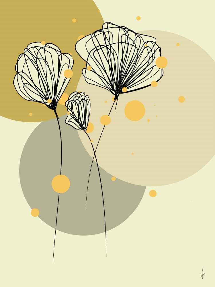 Delicate Abstract Blooms by Ankie Kooi — canvas wall art