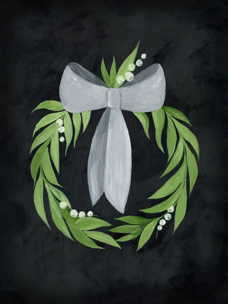 Elegant Green Wreath by Rosana Laiz Blursbyai — canvas wall art