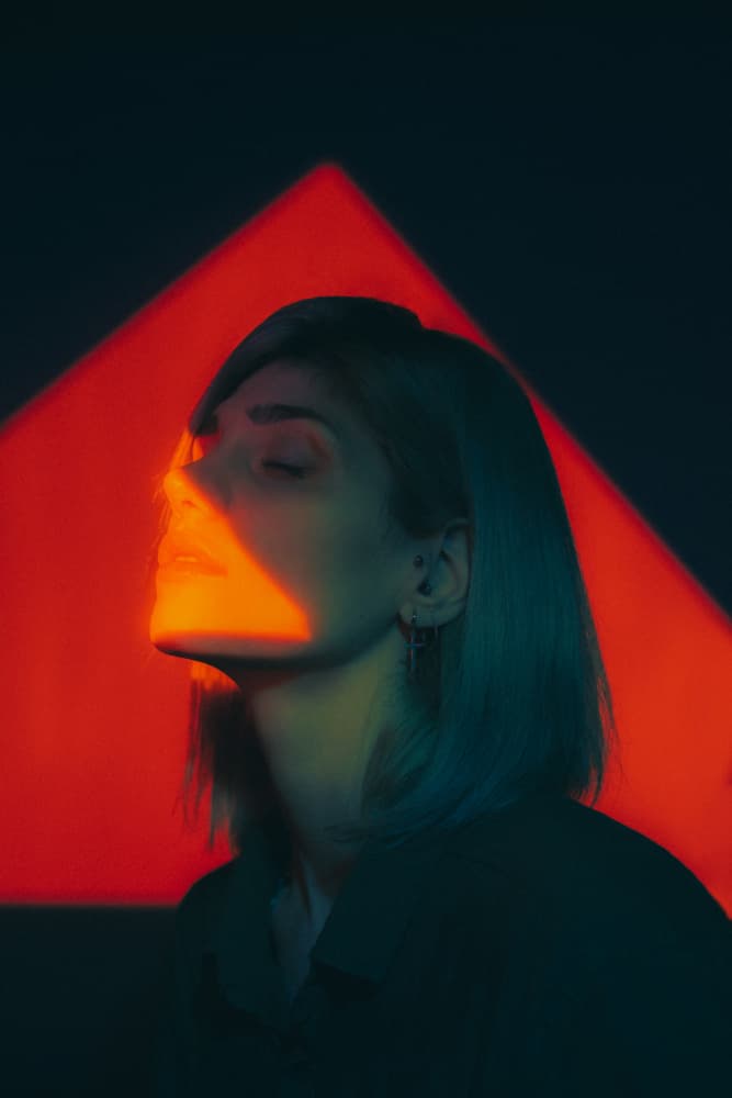 Red Lit Profile by Morteza ghanbari — canvas wall art
