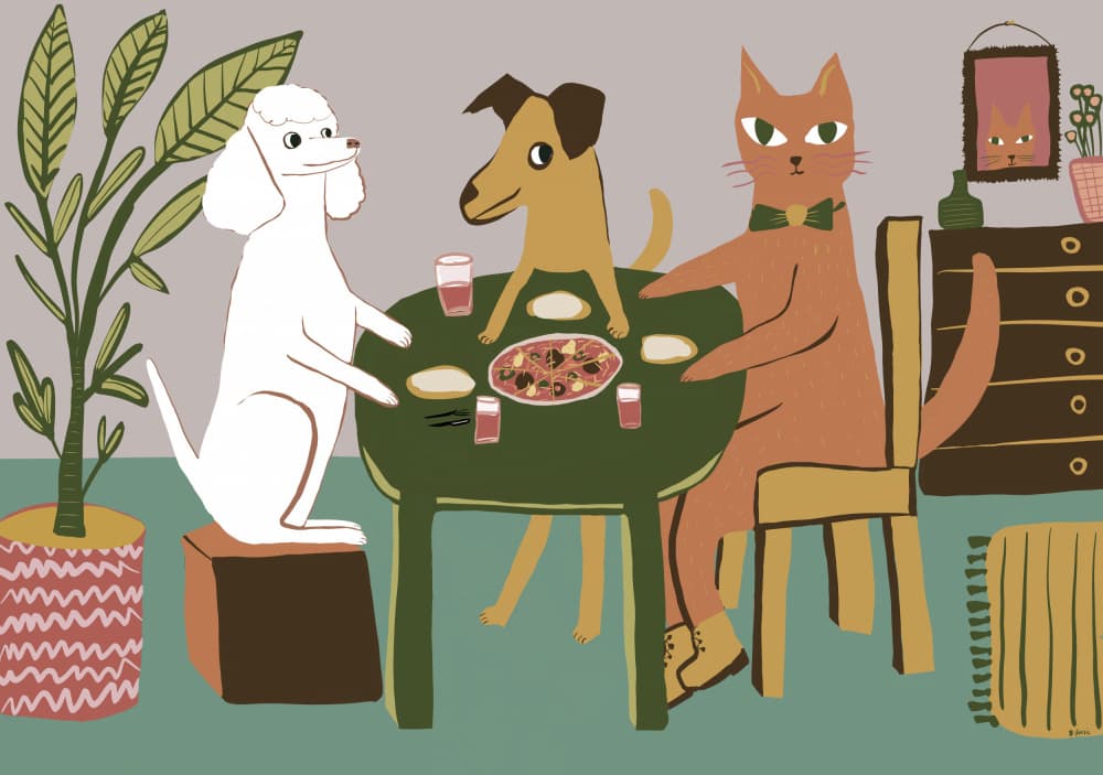 Animal Friends Dinner by Sharyn Bursic — canvas wall art