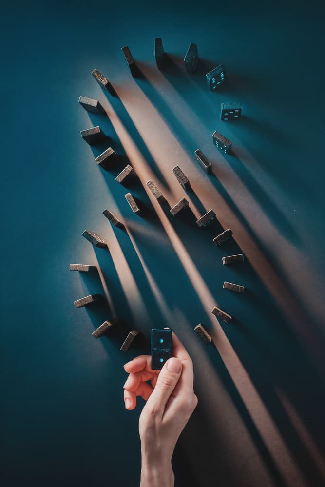 Domino Spiral Strategy by Dina Belenko — canvas wall art