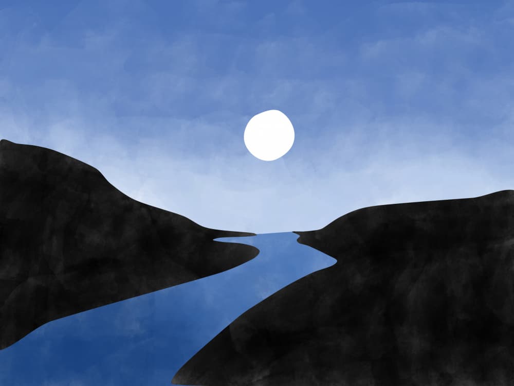 Serene Moon River by Elena Ristova — canvas wall art