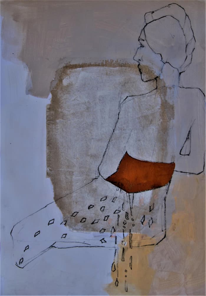 Abstract Sitting Woman by Doris Schmitz — canvas wall art