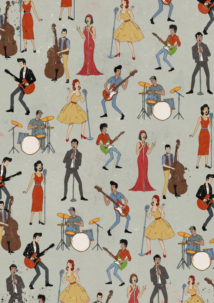 Rockabilly Music Scene by Nicholas — canvas wall art
