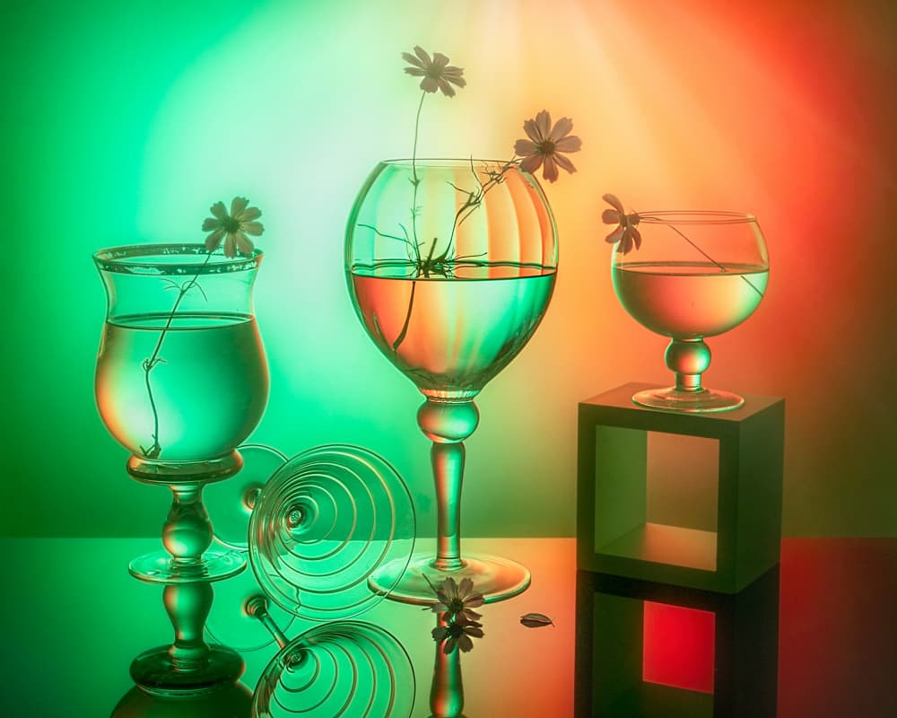 Vibrant Glass Reflections by Louie Luo — canvas wall art