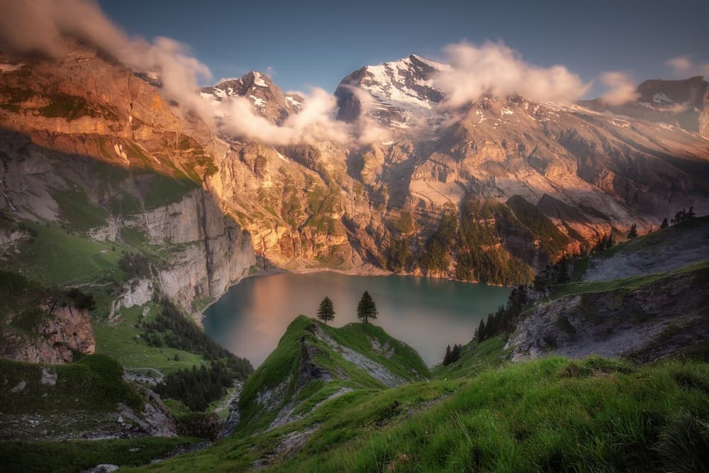 Majestic Mountain Lake by Richard Beresford Harris — canvas wall art
