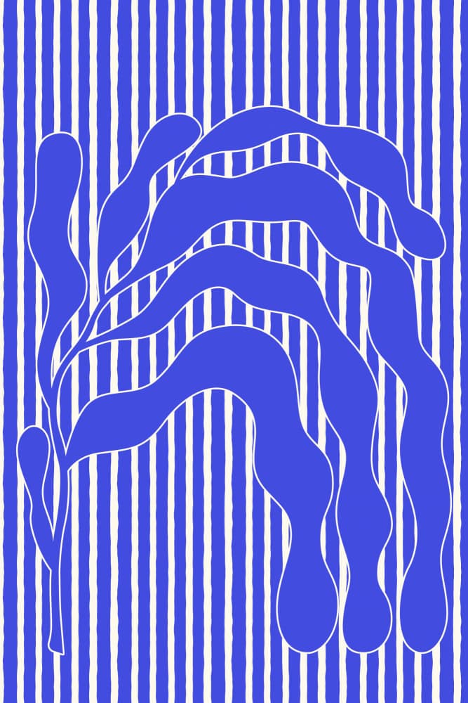 Flowing Seaweed Stripes by Treechild — canvas wall art