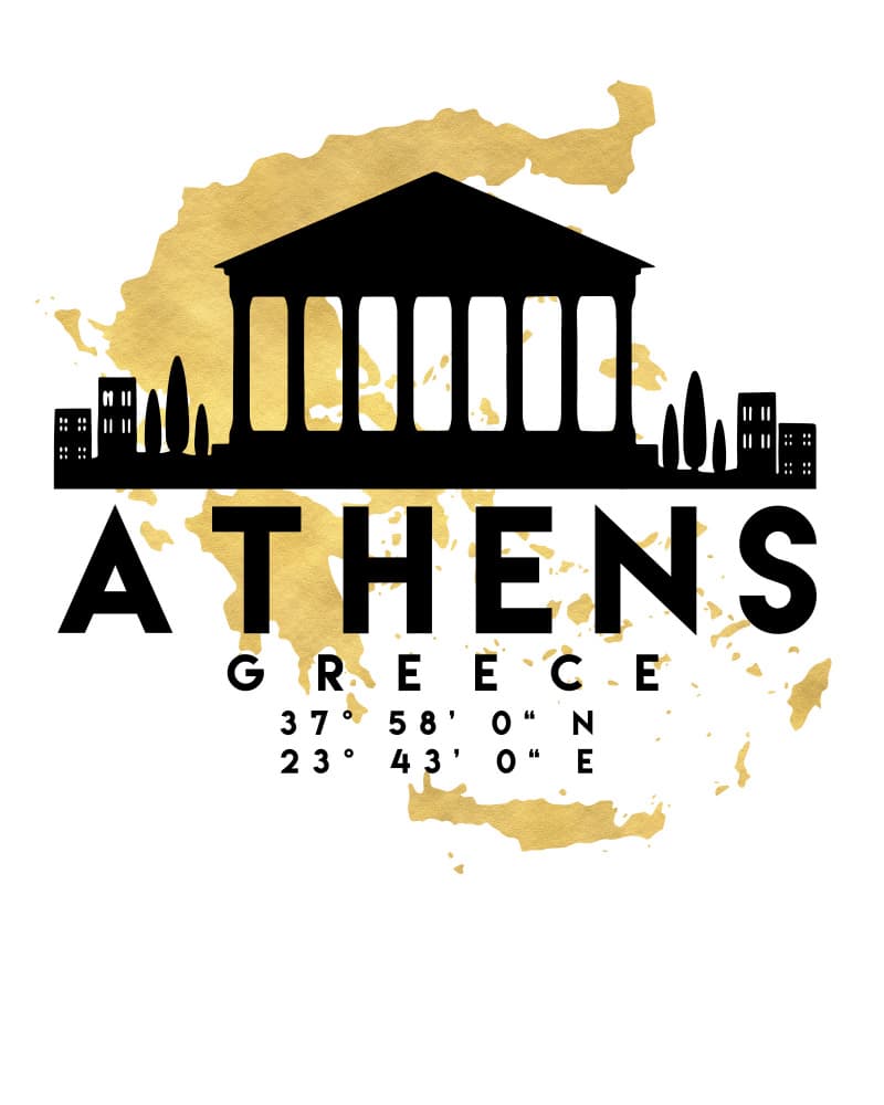 Golden Athens Parthenon by Emiliano Deificus — canvas wall art