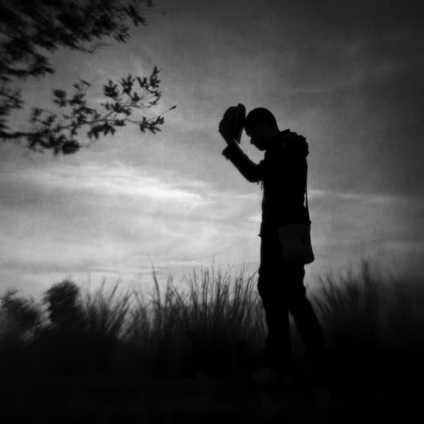 Melancholy Man Silhouette by Vangelis Bagiatis — canvas wall art