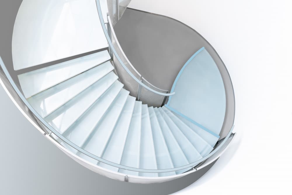 Elegant Glass Spiral Staircase by Greetje van Son — canvas wall art