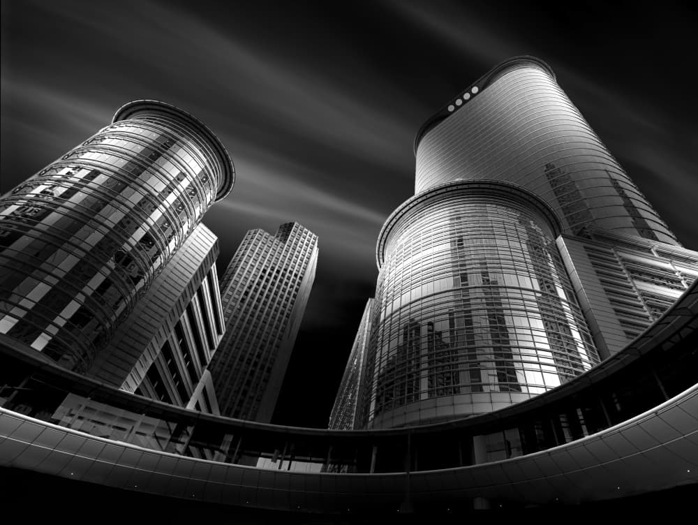 Sleek Urban Towers by Anna Zhang — canvas wall art