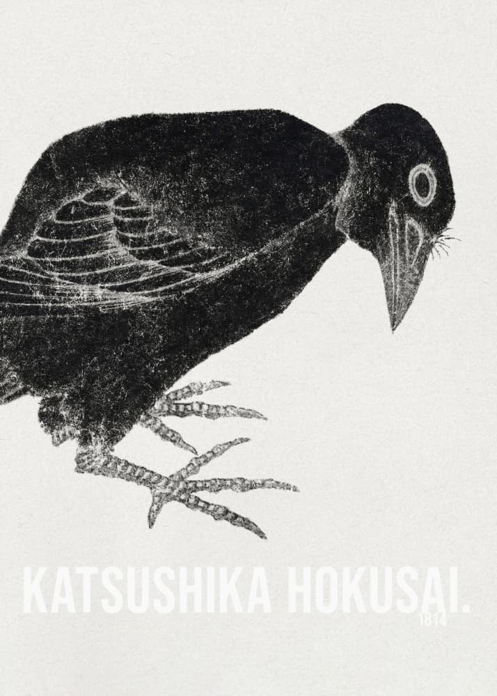 Katsushika Hokusai's Bird 1814 by KATSUSHIKA HOKUSAI — canvas wall art