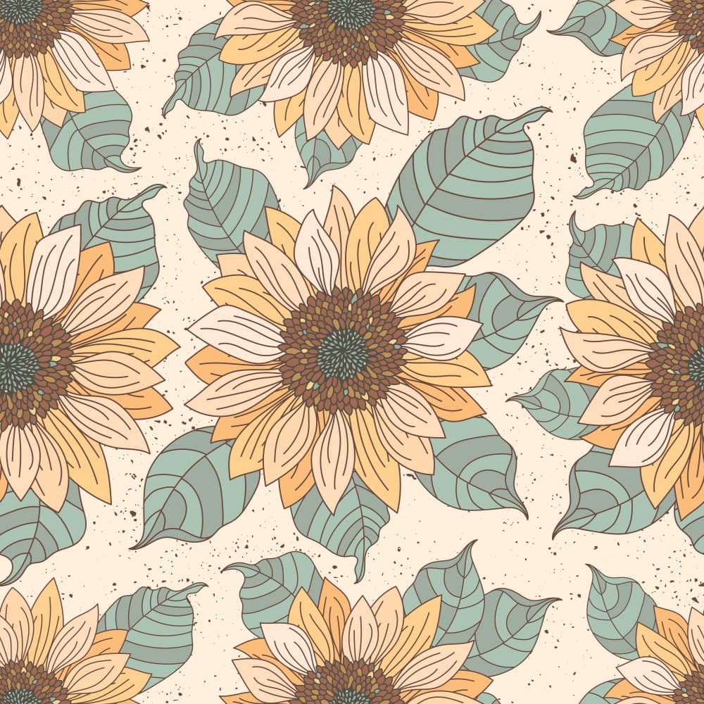 Bohemian Sunflower Pattern by Olena Kovalova — canvas wall art