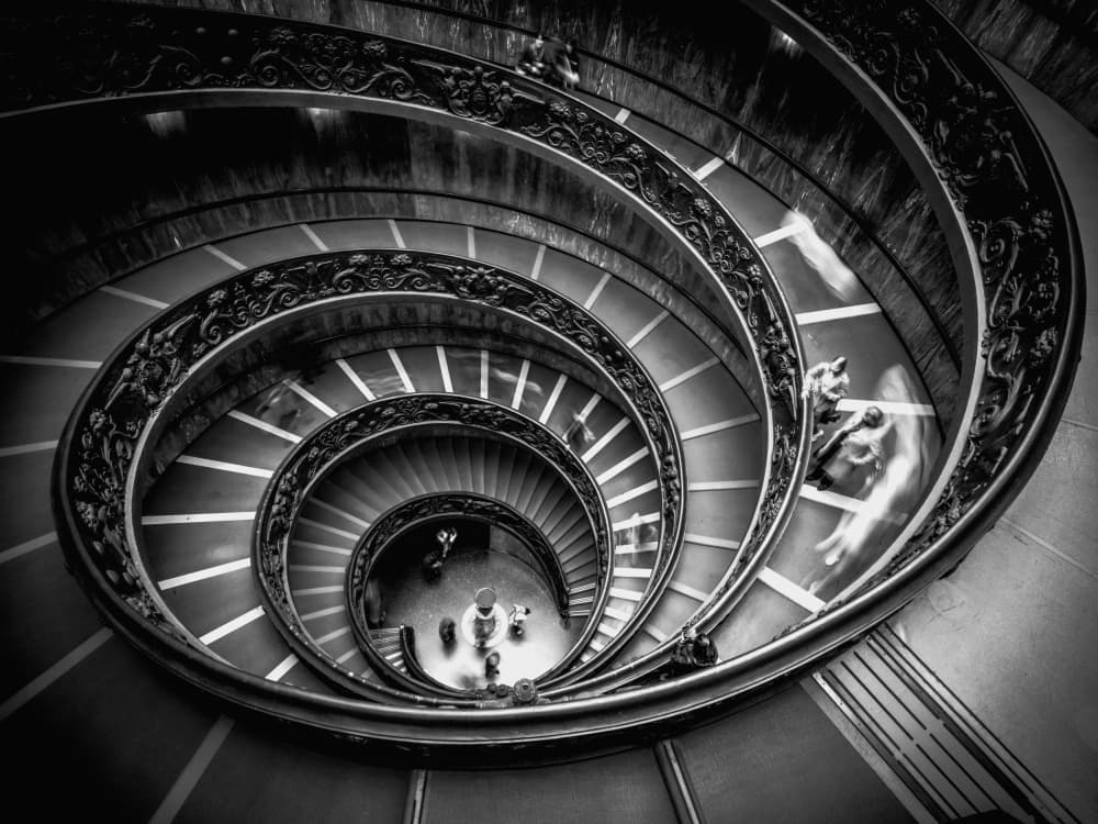 Winding Spiral Steps by Allan Li wp — canvas wall art