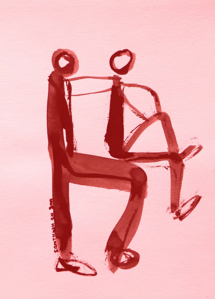 Abstract Figures Connected by Santhosh ch — canvas wall art