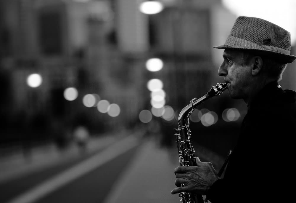 Midnight Jazz Musician by Ariel Ariel — canvas wall art