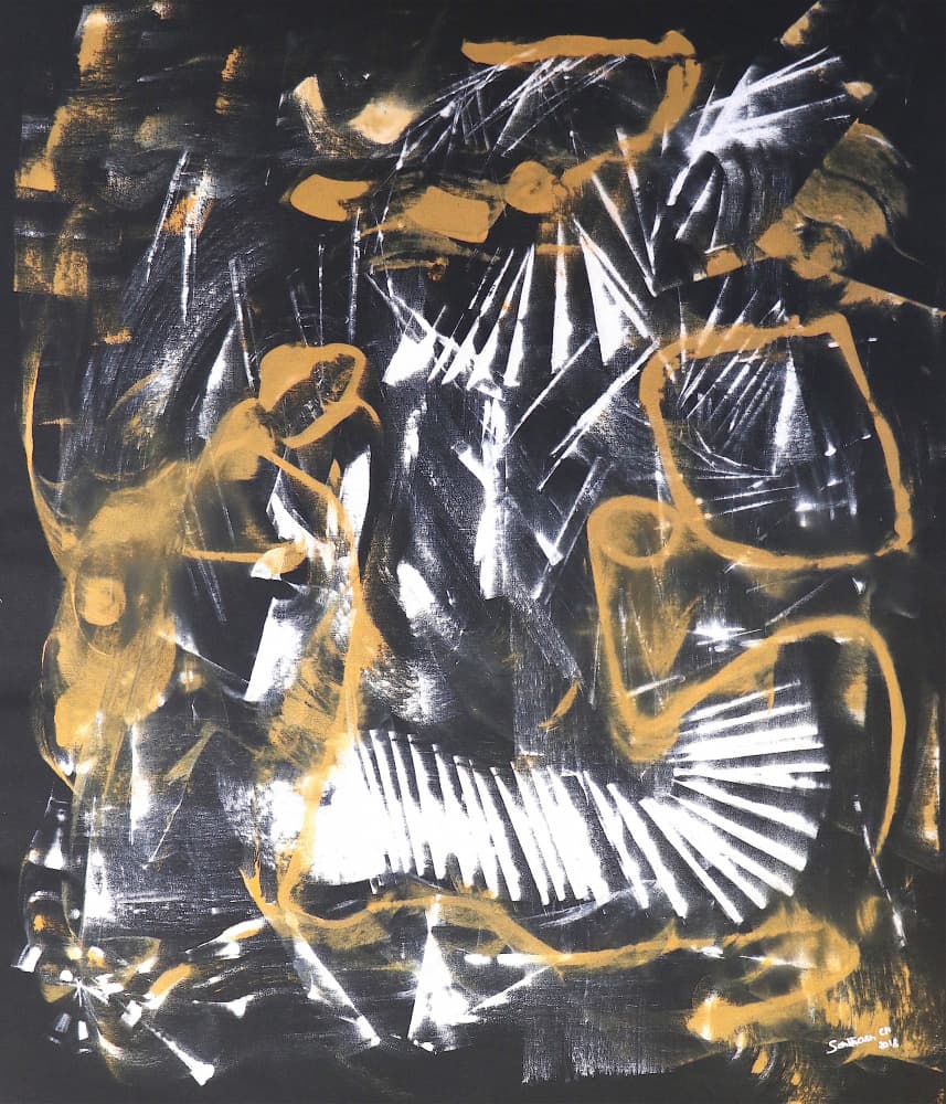 Dynamic Gold Abstract by Santhosh ch — canvas wall art