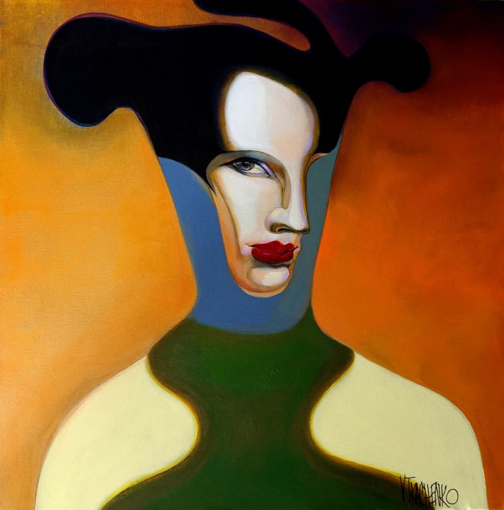 Elegant Abstract Portrait by Victor Tkachenko — canvas wall art