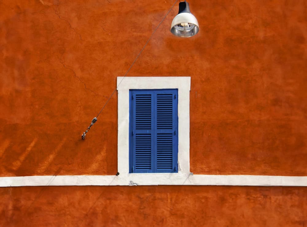 Vibrant Wall Blue Shutters by Arnon Orbach — canvas wall art